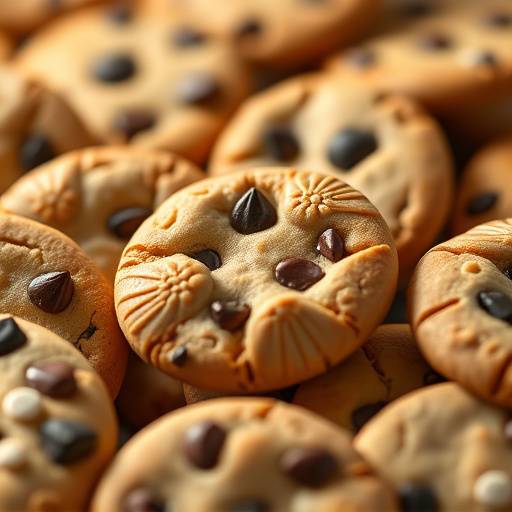 Een close-up van diverse cookies, die de verschillende soorten online tracking symboliseren.