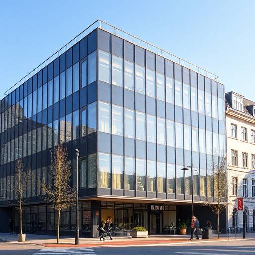 Foto van het moderne kantoorgebouw van SollicitatieSucces aan het Amstelplein in Amsterdam.