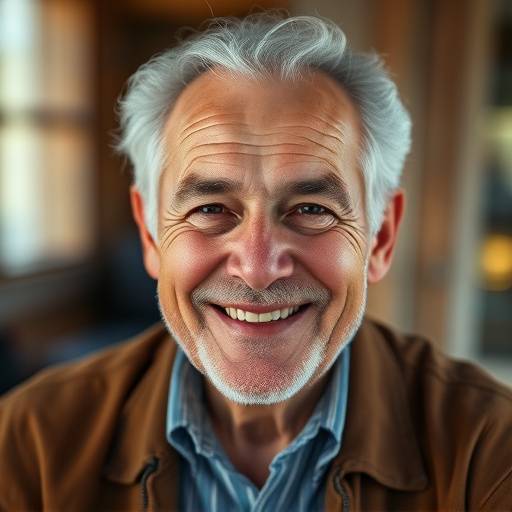 Portret van een lachende oudere man