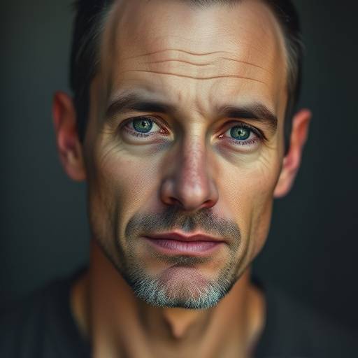 Portret van een serieuze maar vriendelijke man